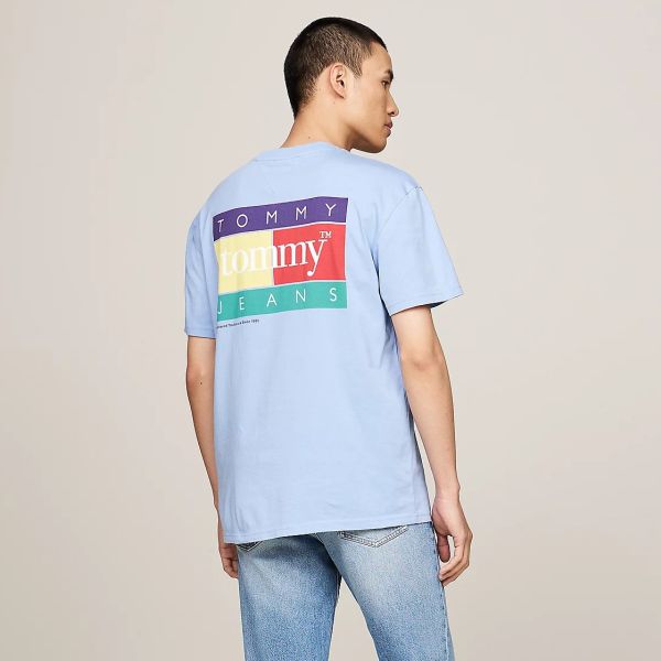 Tommy Jeans Pop Color Flag T-shirt Licht Blauw