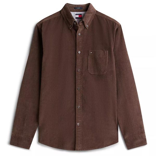 Tommy Jeans Regular Baby Cord Overshirt Bruin