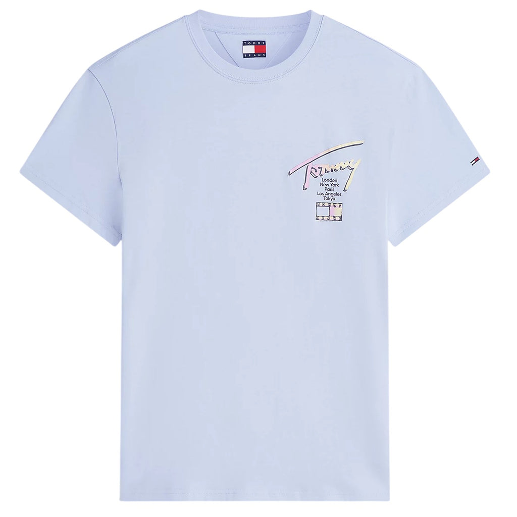 Tommy Jeans Regular City Sign T-shirt Licht Blauw