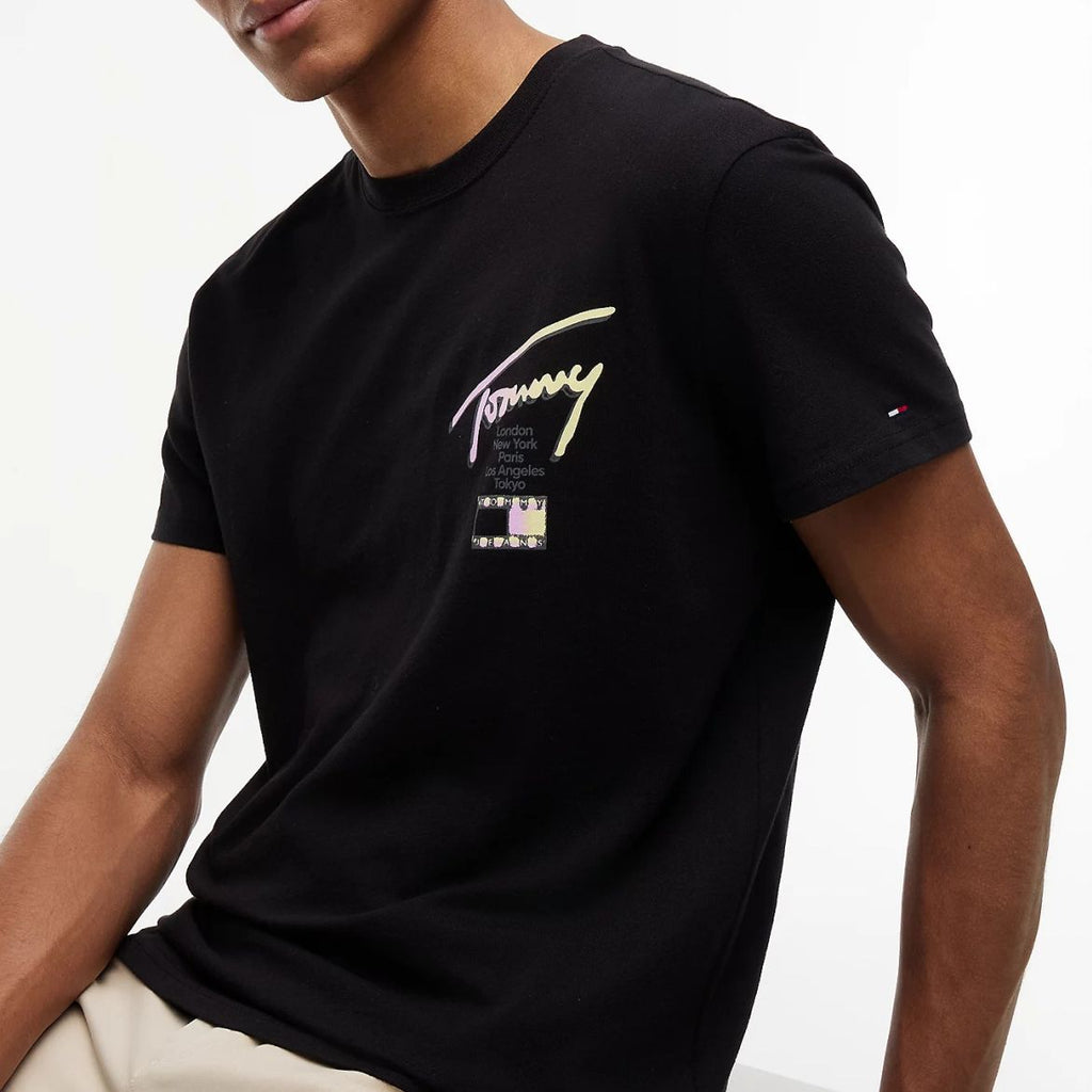Tommy Jeans Regular City Sign T-shirt Zwart