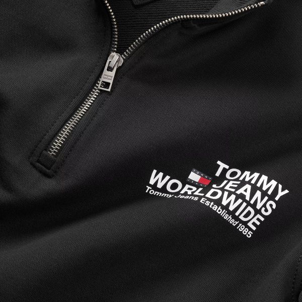 Tommy Jeans Regular Entry Graphic Half-Zip Sweater Zwart