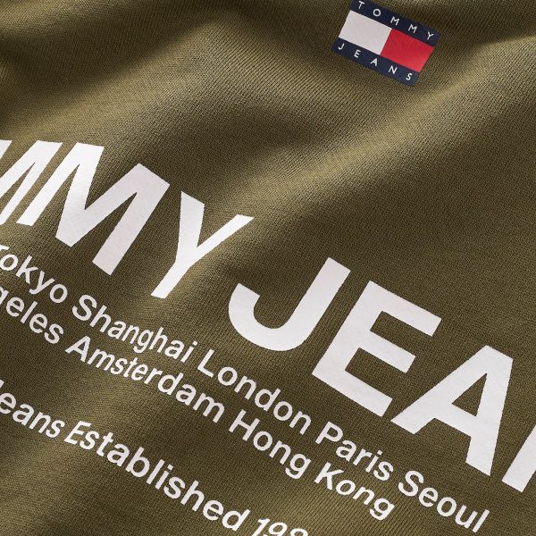 Tommy Jeans Regular Entry Graphic Hoodie Donker Groen