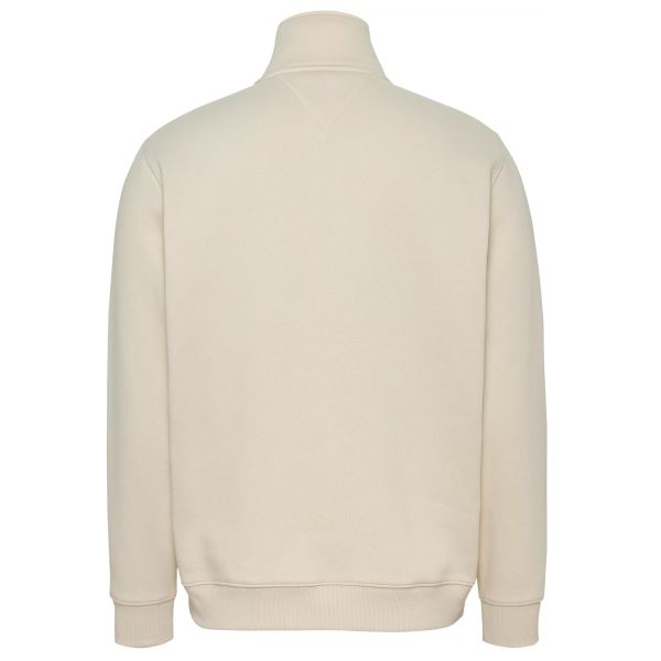 Tommy Jeans Regular Fleece Quarter Zip Sweater Off White
