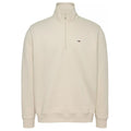Tommy Jeans Regular Fleece Quarter Zip Sweater Off White