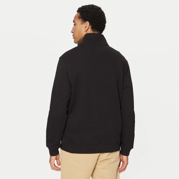 Tommy Jeans Regular Fleece Quarter Zip Sweater Zwart