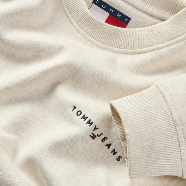Tommy Jeans Regular Linear Sweater Off White