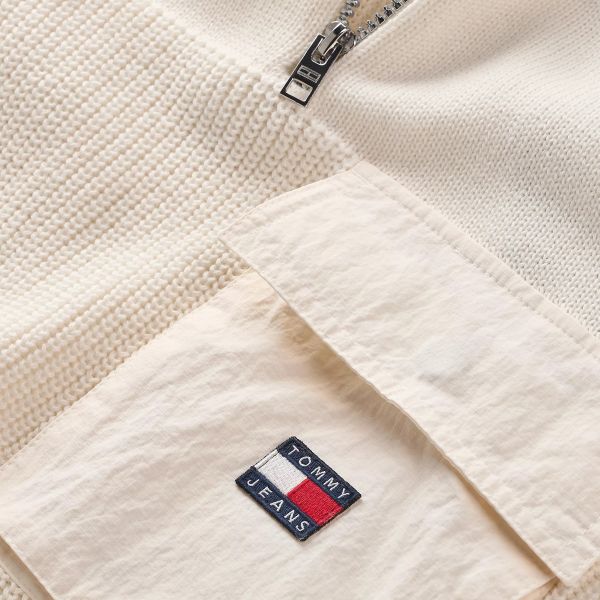 Tommy Jeans Regular Mix Tech Sweater Off White