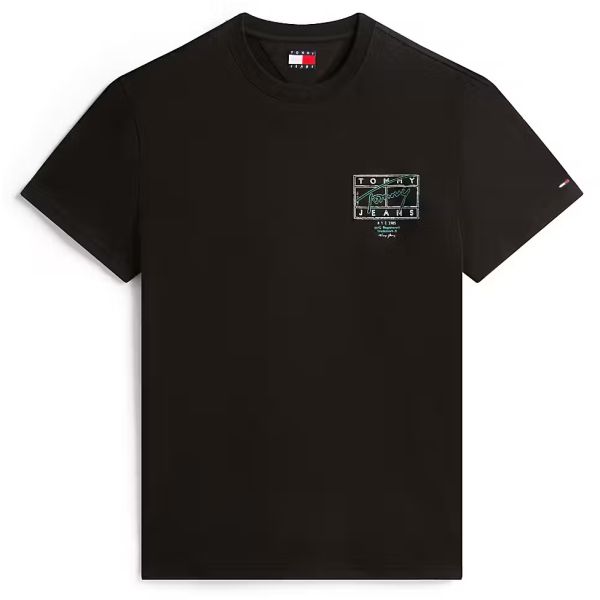 Tommy Jeans Regular Sign Spray T-shirt Zwart