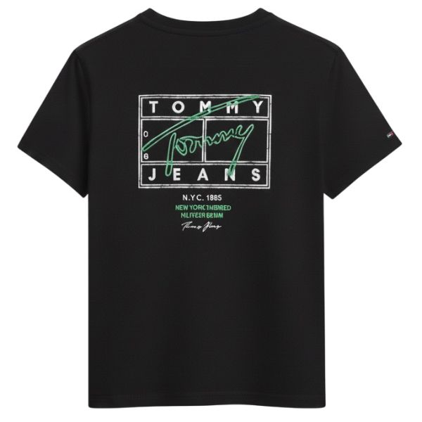 Tommy Jeans Regular Sign Spray T-shirt Zwart