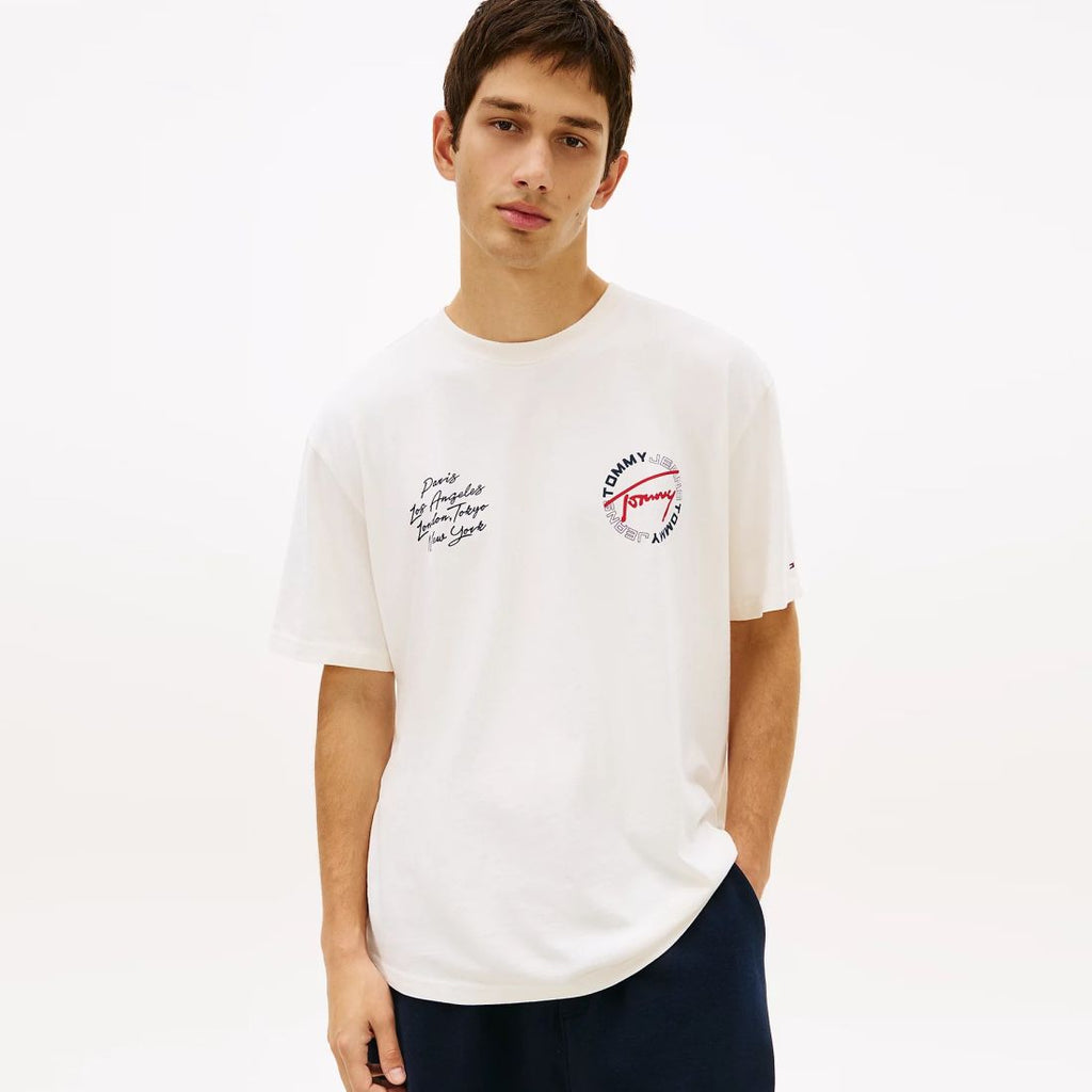 Tommy Jeans Relaxed Sign Circle T-shirt Off White