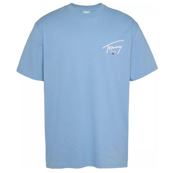 Tommy Jeans Signature Print T-shirt Licht Blauw
