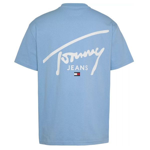 Tommy Jeans Signature Print T-shirt Licht Blauw