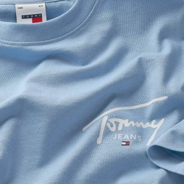 Tommy Jeans Signature Print T-shirt Licht Blauw