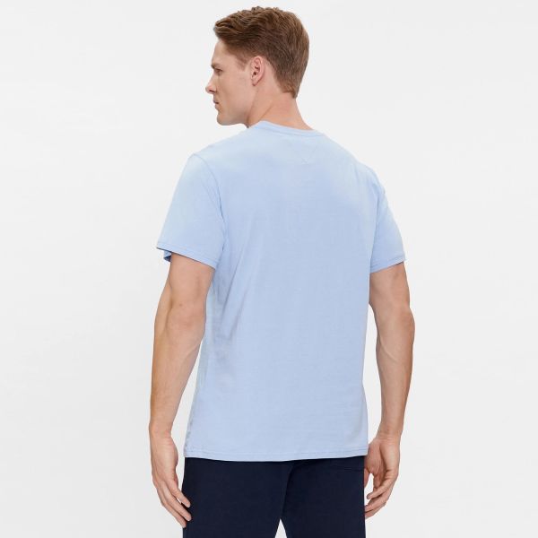 Tommy Jeans Slim Essential Flag T-shirt Licht Blauw