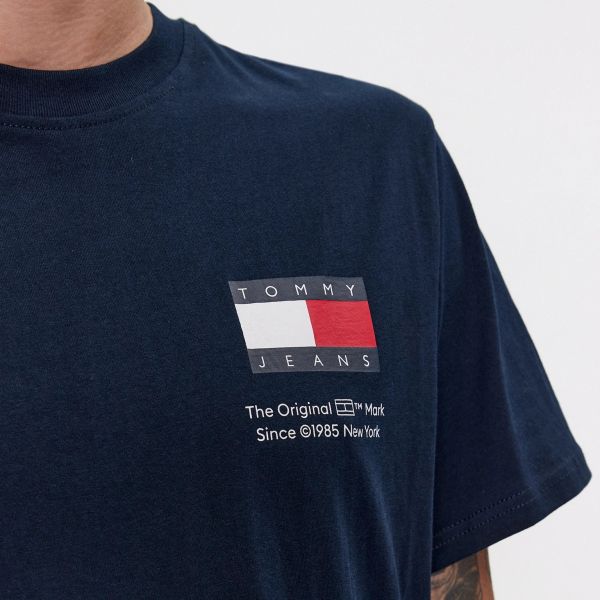 Tommy Jeans Slim Essential Flag T-shirt Navy
