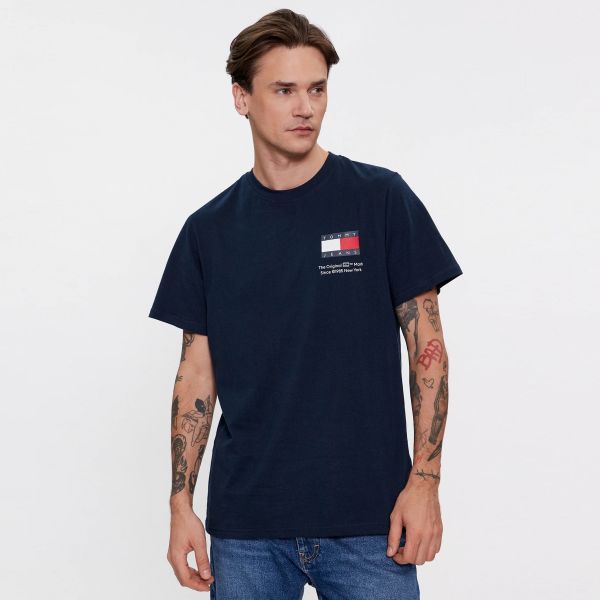 Tommy Jeans Slim Essential Flag T-shirt Navy