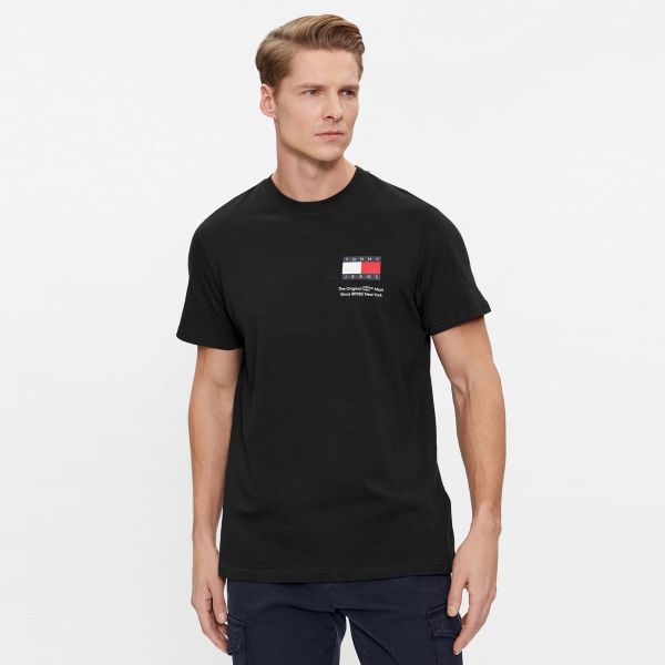 Tommy Jeans Slim Essential Flag T-shirt Zwart