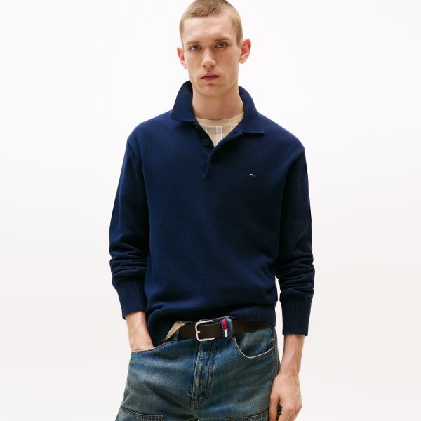 Tommy Jeans Slim Essential Polo Sweater Navy