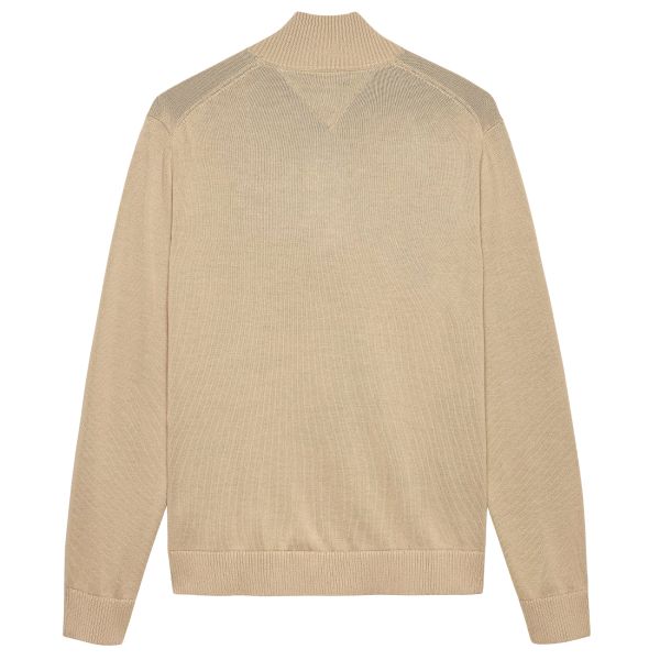 Tommy Jeans Slim Essential Quarter Zip Sweater Beige