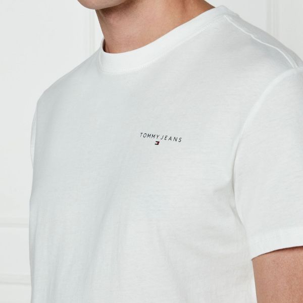 Tommy Jeans Slim Linear Chest T-shirt Wit