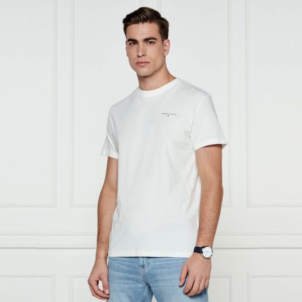 Tommy Jeans Slim Linear Chest T-shirt Wit