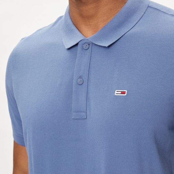 Tommy Jeans Slim Placket Polo Blauw
