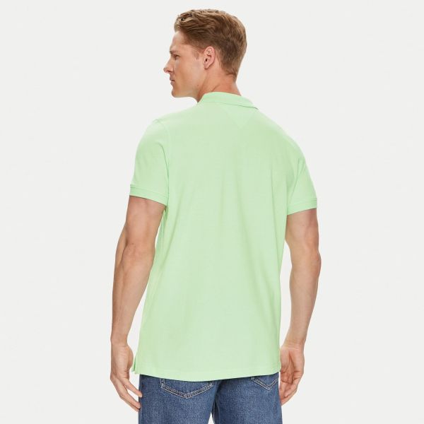 Tommy Jeans Slim Placket Polo Licht Groen