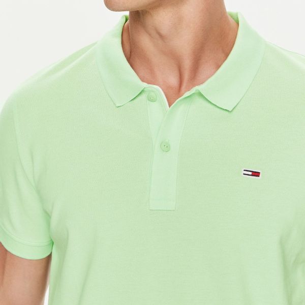 Tommy Jeans Slim Placket Polo Licht Groen