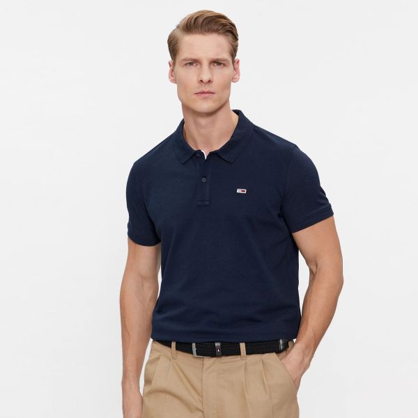 Tommy Jeans Slim Placket Polo Navy