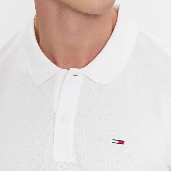 Tommy Jeans Slim Placket Polo Wit