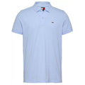 Tommy Jeans Slim Placket Polo Licht Blauw