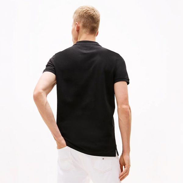 Tommy Jeans Slim Placket Polo Zwart