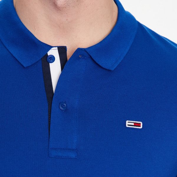Tommy Jeans Slim Placket Polo Blauw