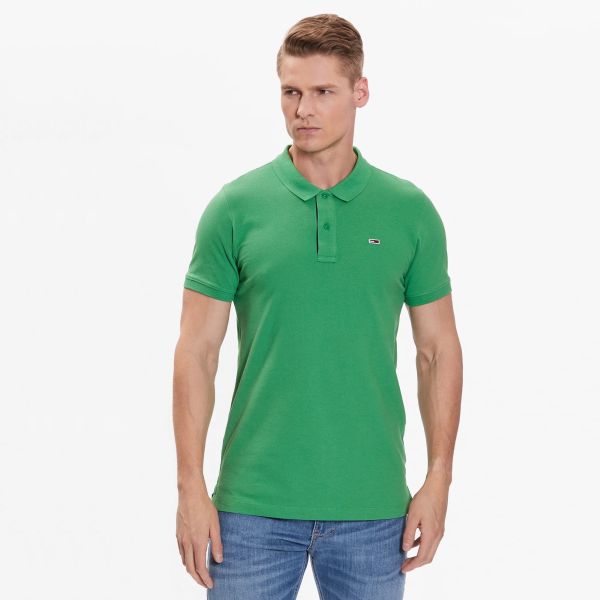 Tommy Jeans Slim Placket Polo Groen