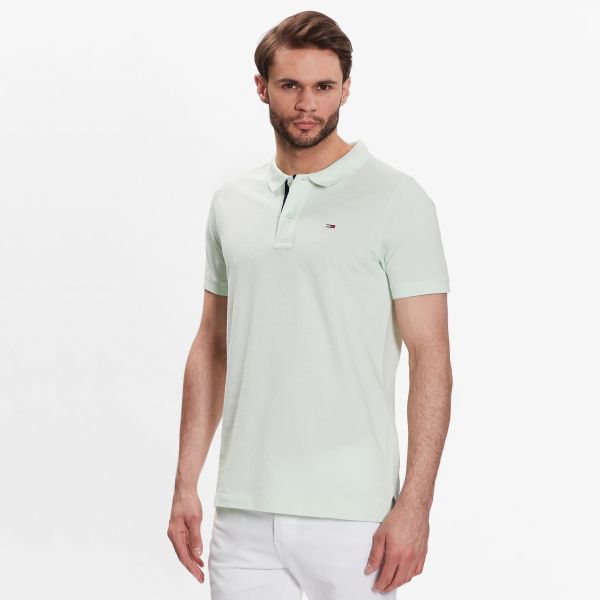 Tommy Jeans Slim Placket Polo Mint