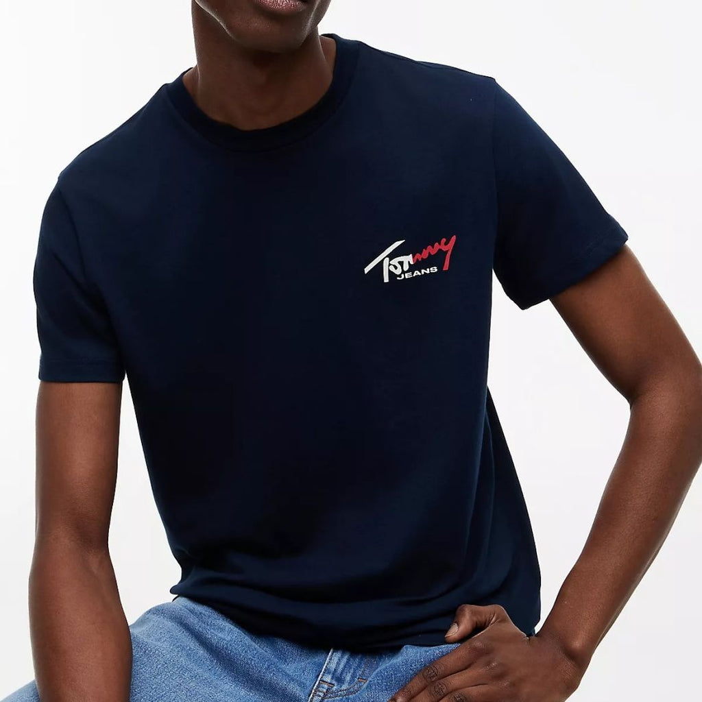 Tommy Jeans Slim Sign Chest T-shirt Navy