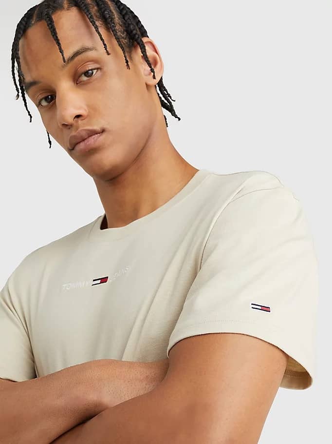 tommy hilfiger txt t shirt zand
