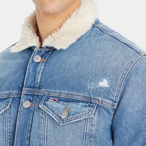 Tommy Jeans Teddy Trucker Spijkerjas Blauw