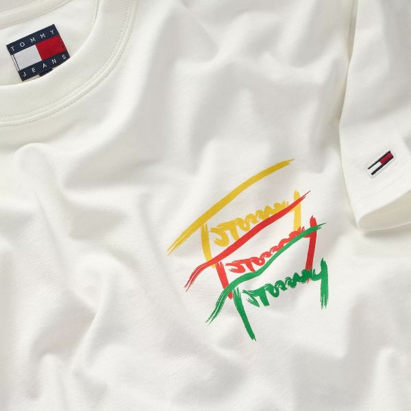 Tommy Jeans Twisted Sign T-shirt Wit