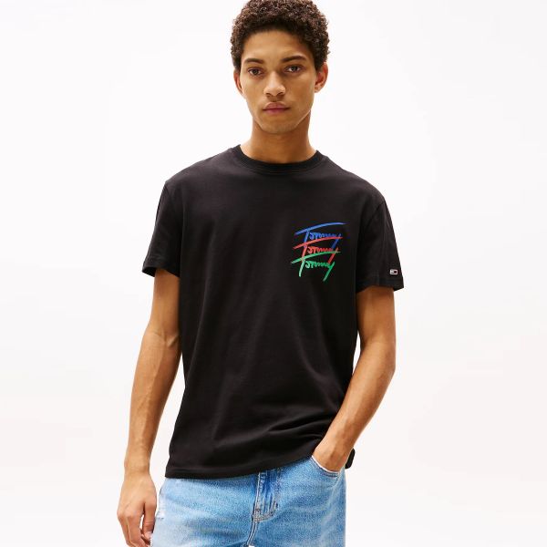 Tommy Jeans Twisted Sign T-shirt Zwart
