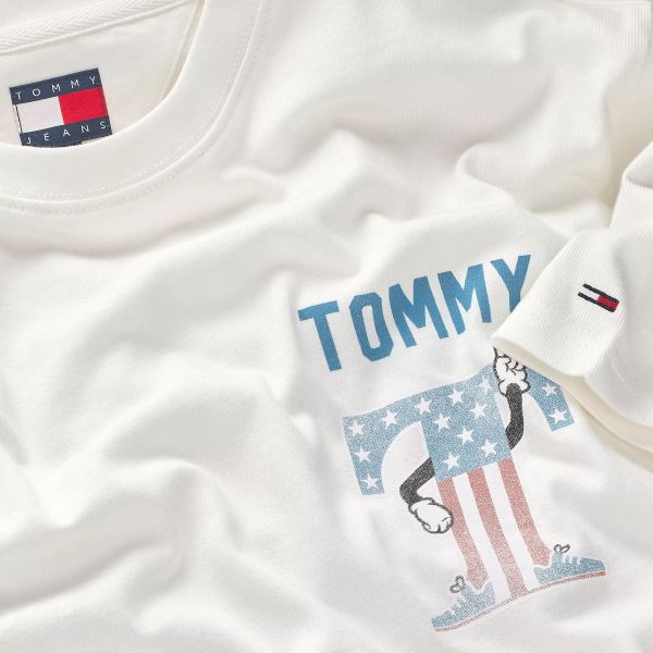 Tommy Jeans USA Script T-shirt Off White