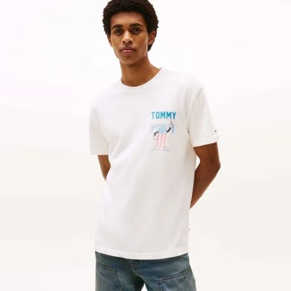 Tommy Jeans USA Script T-shirt Off White