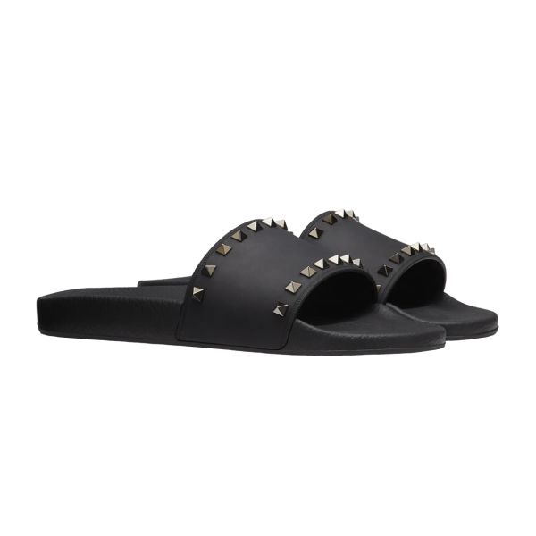 Valentino Garavani Rockstud Slippers Zwart