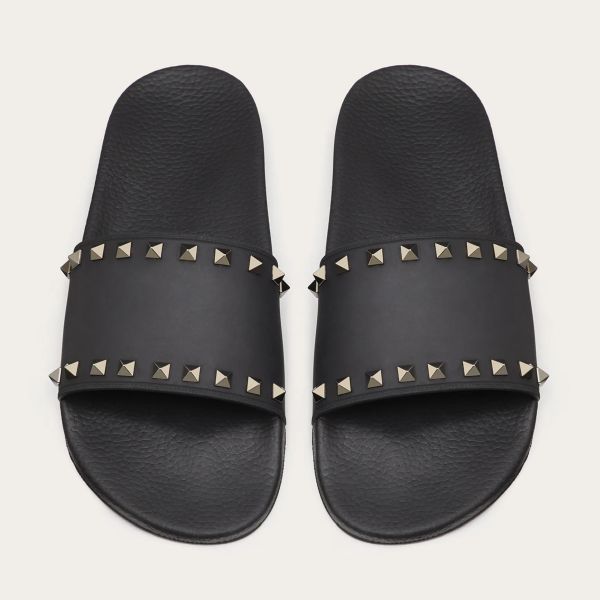 Valentino Garavani Rockstud Slippers Zwart