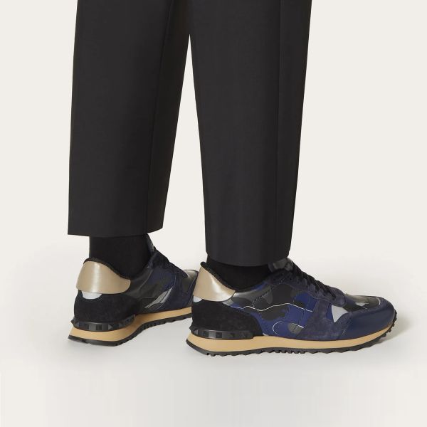 Valentino Garavani Sneaker Camouflage Donker Blauw