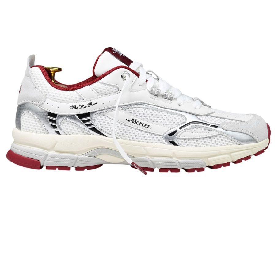 The Mercer Brand The Re-Run White Silver Sneaker Wit/Rood