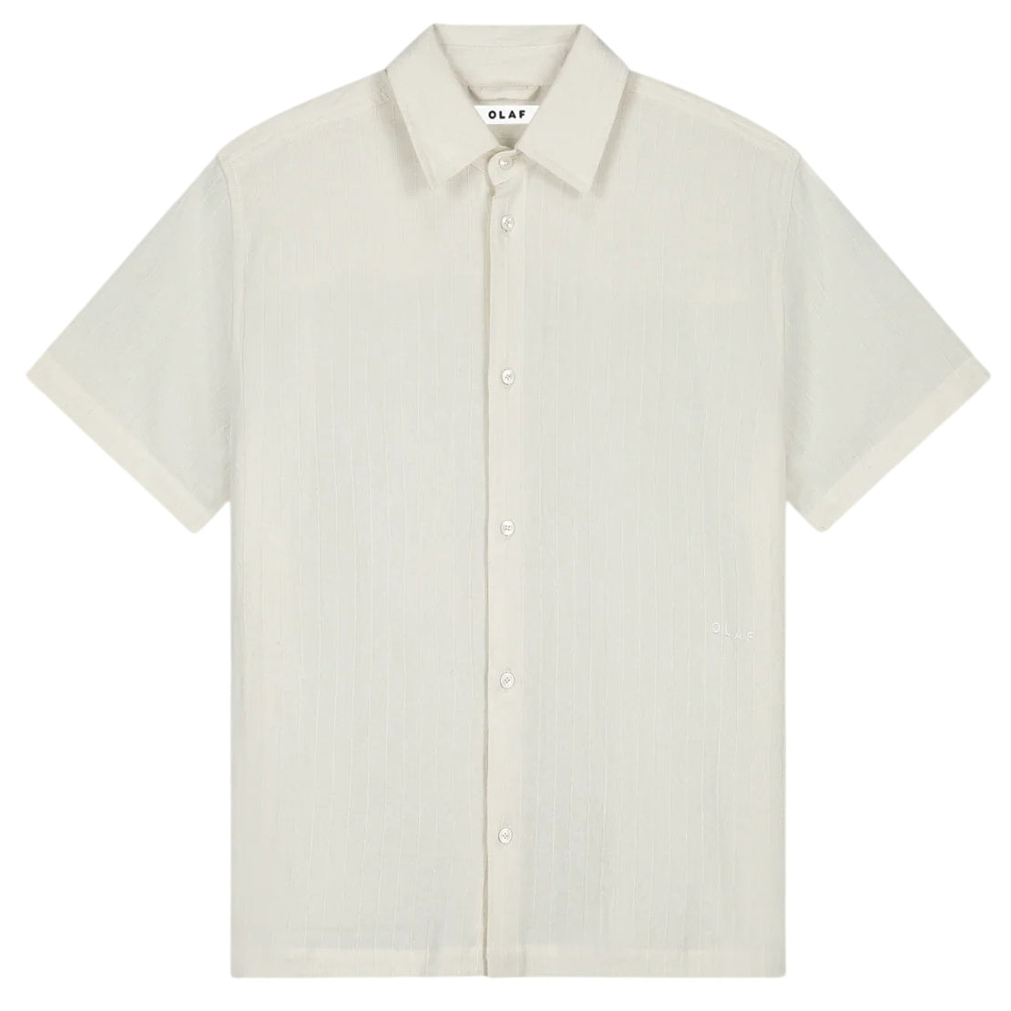 Olaf Textured Stripe Boxy Overhemd Off White