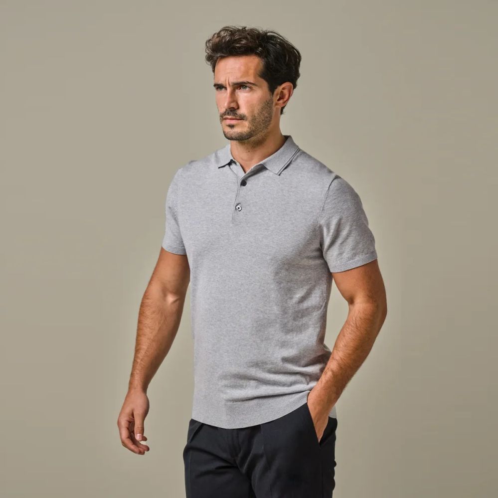 Profuomo Luxury Basic Polo Grijs
