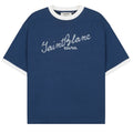 Saint Blanc Scribble Ringer T-shirt Donker Blauw