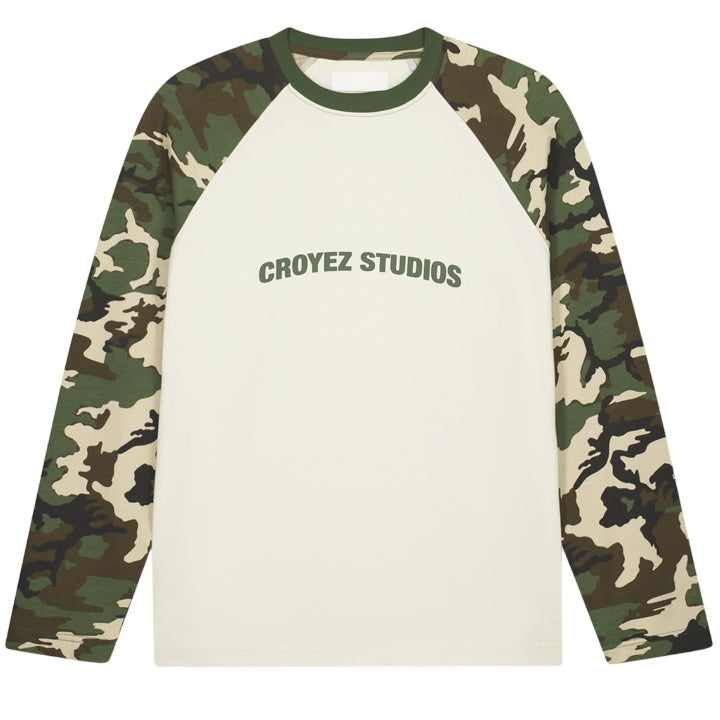 Croyez Two Tone Camo Longsleeve T-shirt Off White